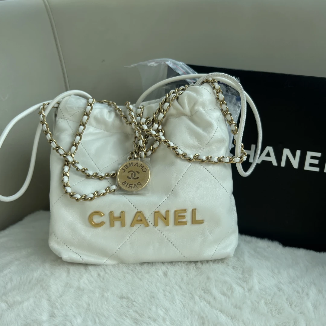 99新 Chanel/香奈儿 壹号白金22bag 垃圾袋mini（芯片款）