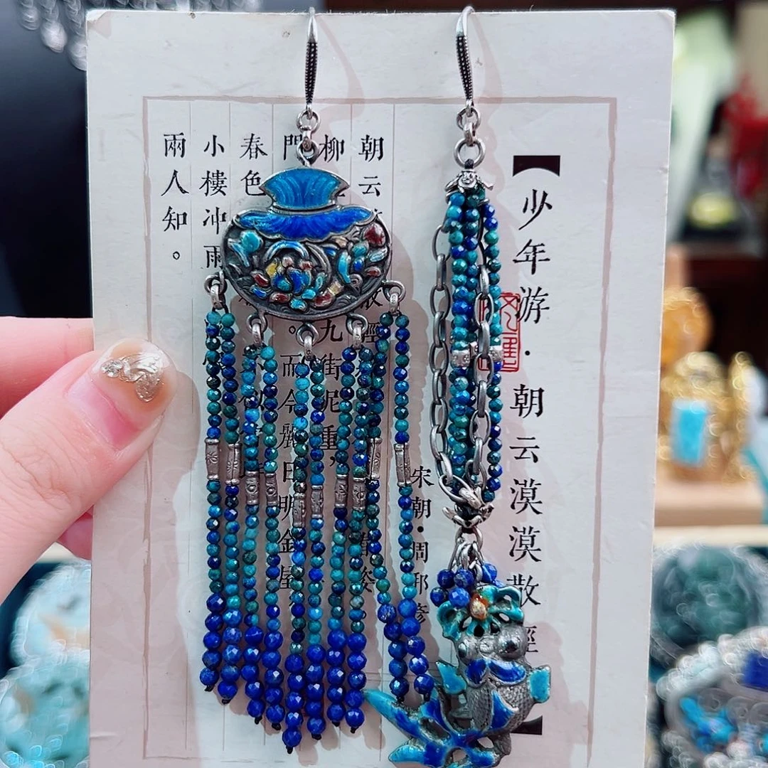 925银珐琅锦象原创设计款式耳环