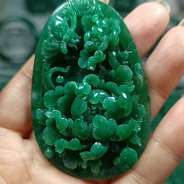 独山玉花开富贵未镶嵌