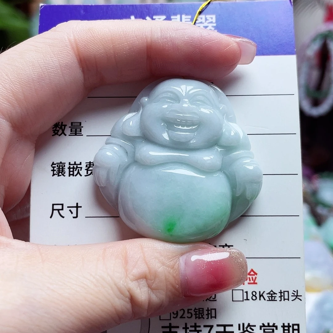 翡翠未镶嵌颈饰佛公12