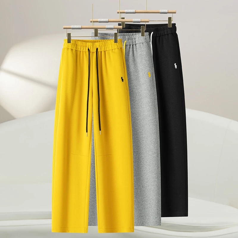 2025春夏新款爆款弯刀裤女直筒刺绣运动卫裤宽松休闲香蕉阔腿裤