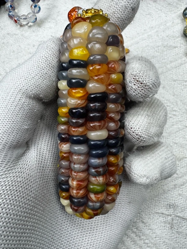 文玩玉米手把件 女生礼物 送礼 包挂 血丝玉米 DIY手工 一物一拍