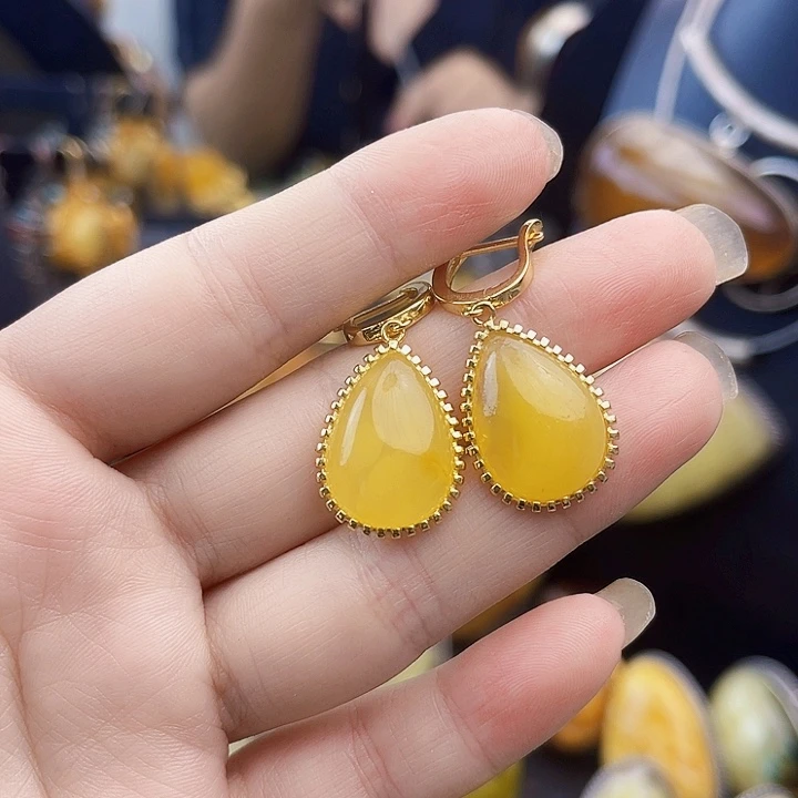 琥珀银S925镶嵌裸石