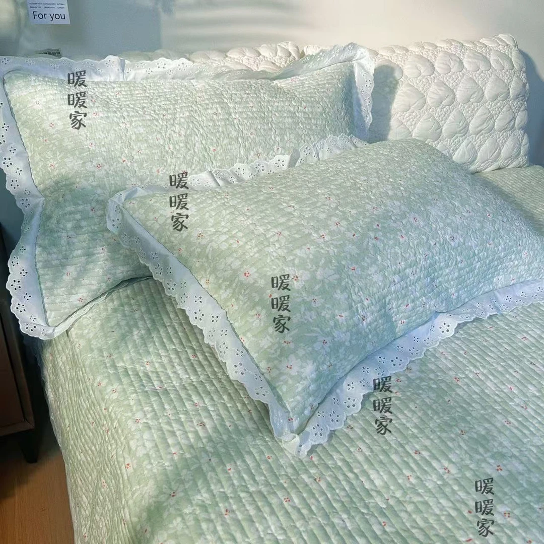 （清浅）一对装50*80四季简约花边枕套