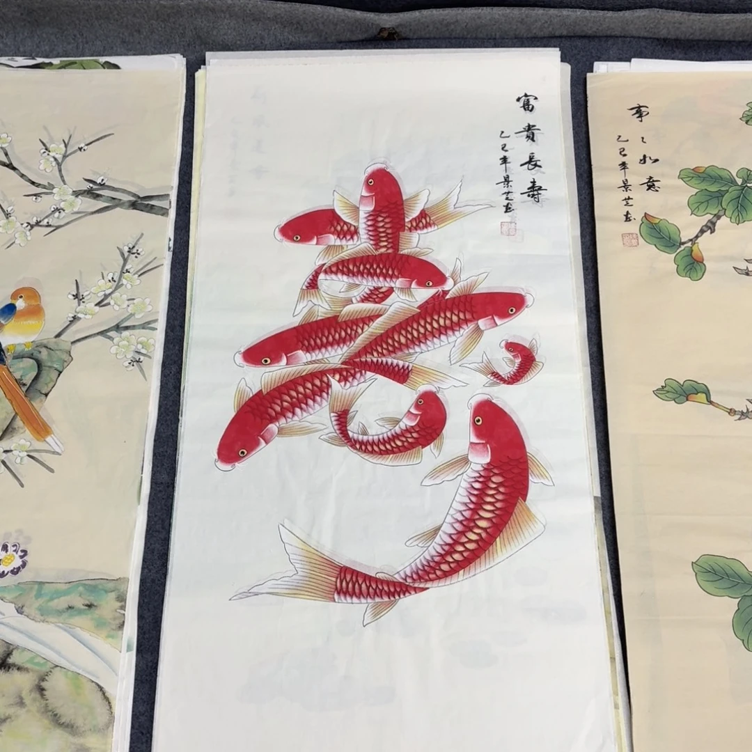 国画100×50工笔画画画画