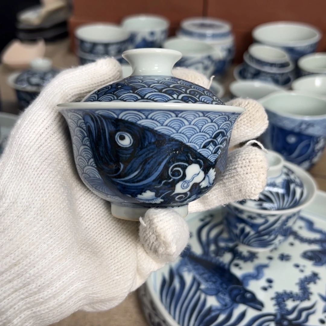 元风胖鱼二才盖碗