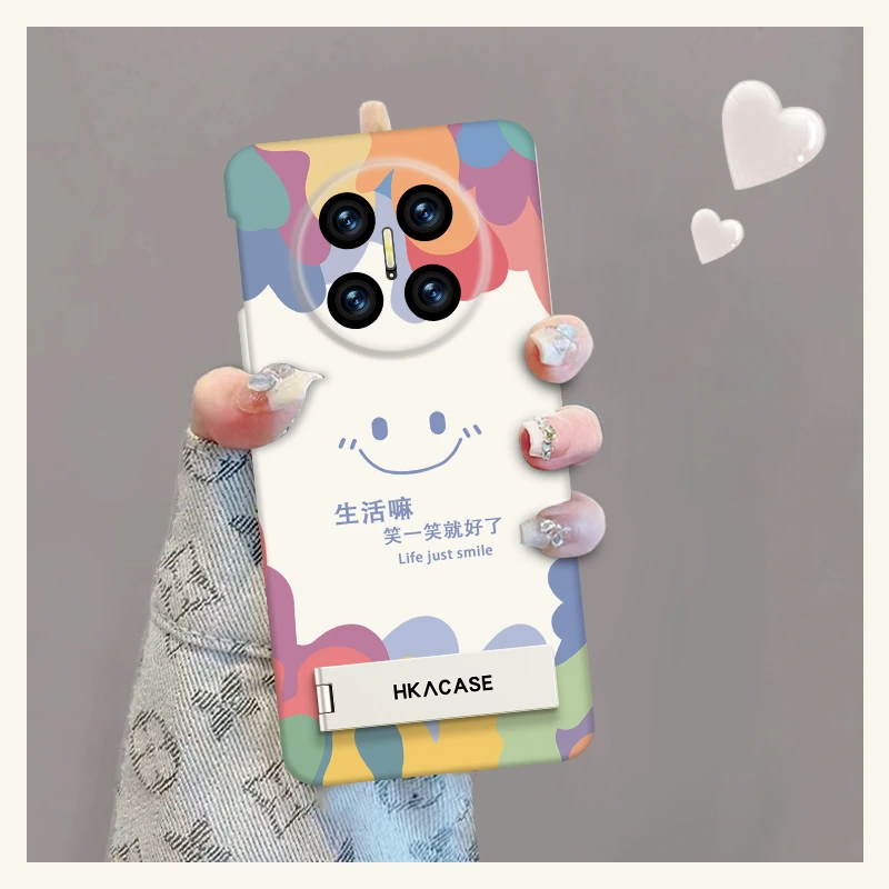 适用华为matex5手机壳多彩笑脸金属漆折叠屏无边框全包保护套