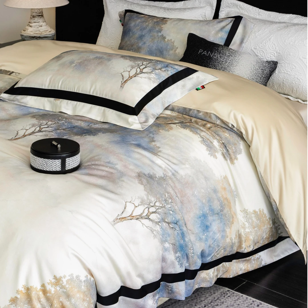 【新品首发】扶桑 超细旦天丝棉四件套印花高级轻奢床单床上用品