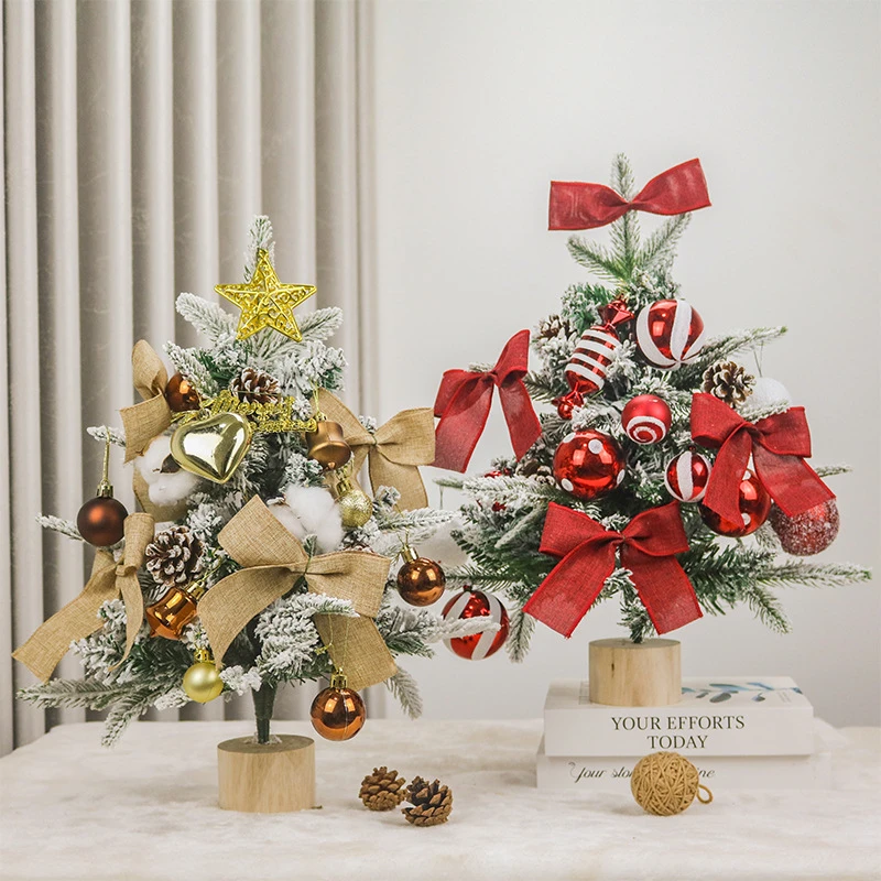 新款迷你圣诞树家用圣诞节装饰品客厅桌面ins风布置diy小型摆件