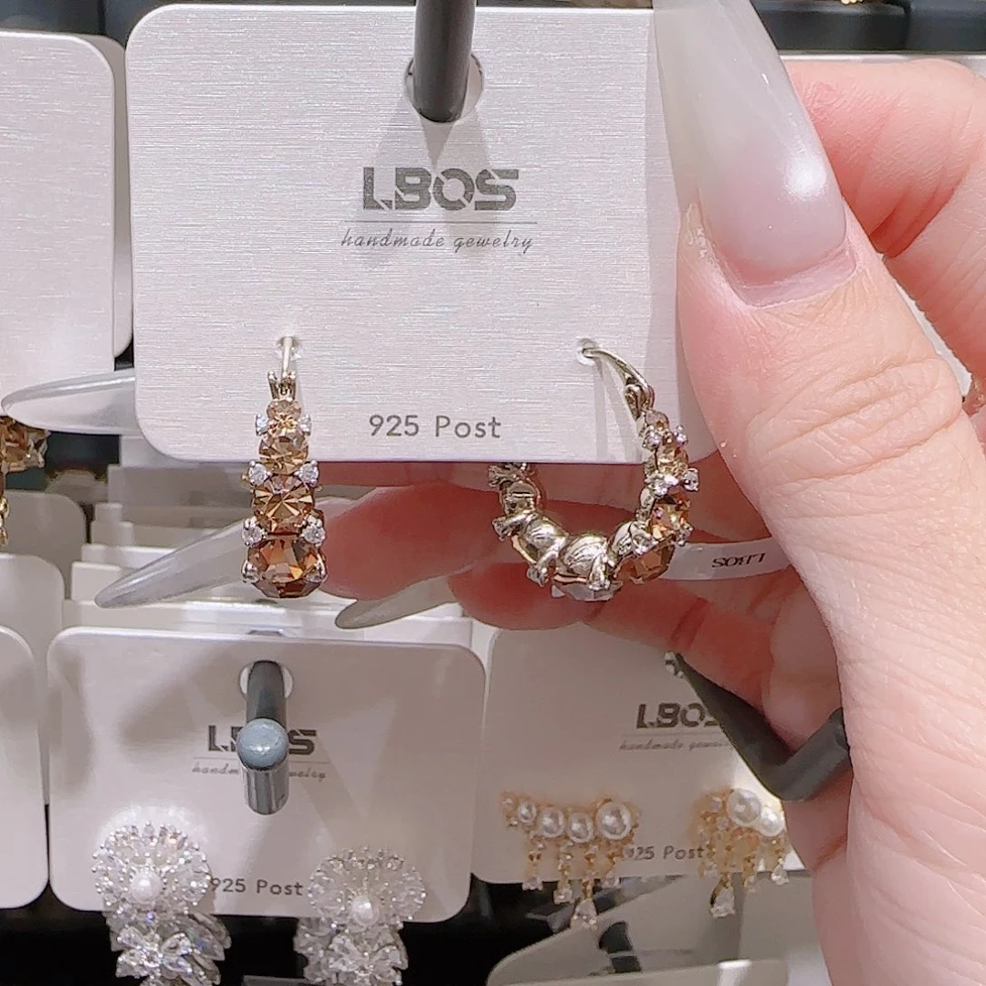 锆石铜合金925银耳环