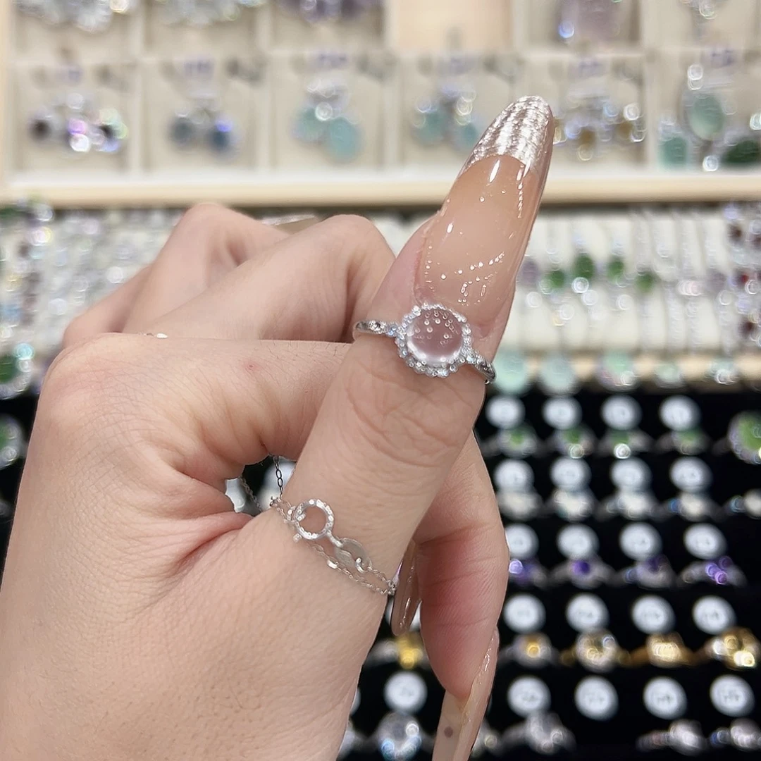 .***呐戒指芙蓉石银S925镶嵌