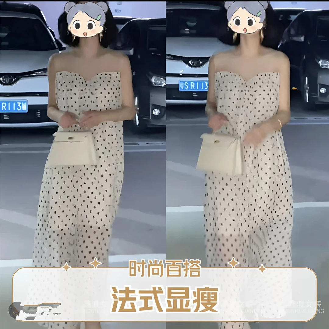 Z法式设计师夏季新款时尚显瘦气质女士高级感洋气波点连衣裙百搭