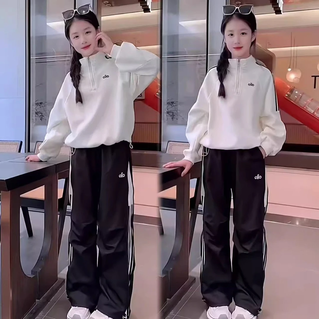 女童卫衣套装春秋2025新款儿童洋气时髦大童女孩秋季运动休闲衣服