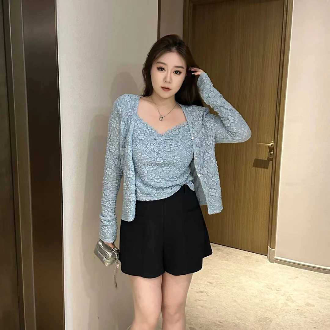 琪琪怪怪  大码女装’‘心动一刻’‘镂空设计感百搭套装T33429QQ