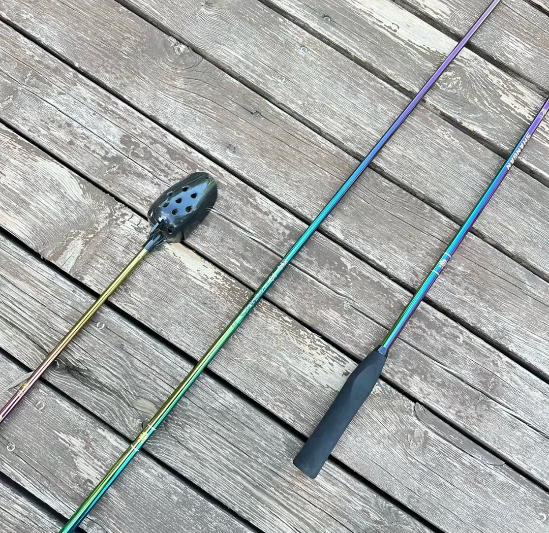 七彩电镀高碳浮水打窝勺抛饵勺野钓黑坑适用钓鱼打窝勺子碳素