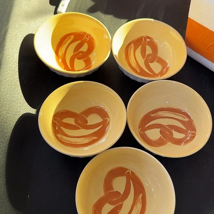 陶摆件高温陶瓷釉下彩微瑕！5个