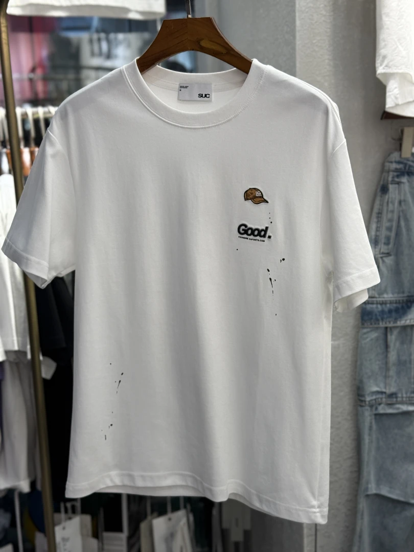 2025新款夏季高品质短袖刺绣圆领宽松短袖高质感面料