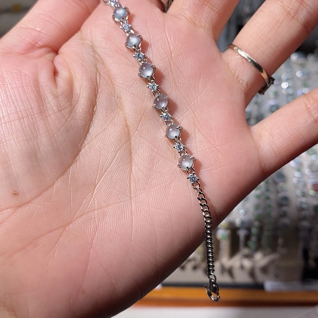 翡翠银S925镶嵌手链