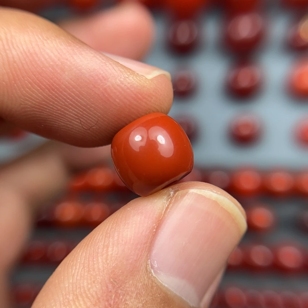 南红玛瑙珠宝奇石未镶嵌毛*也尺寸10.7/9.4锦红满肉