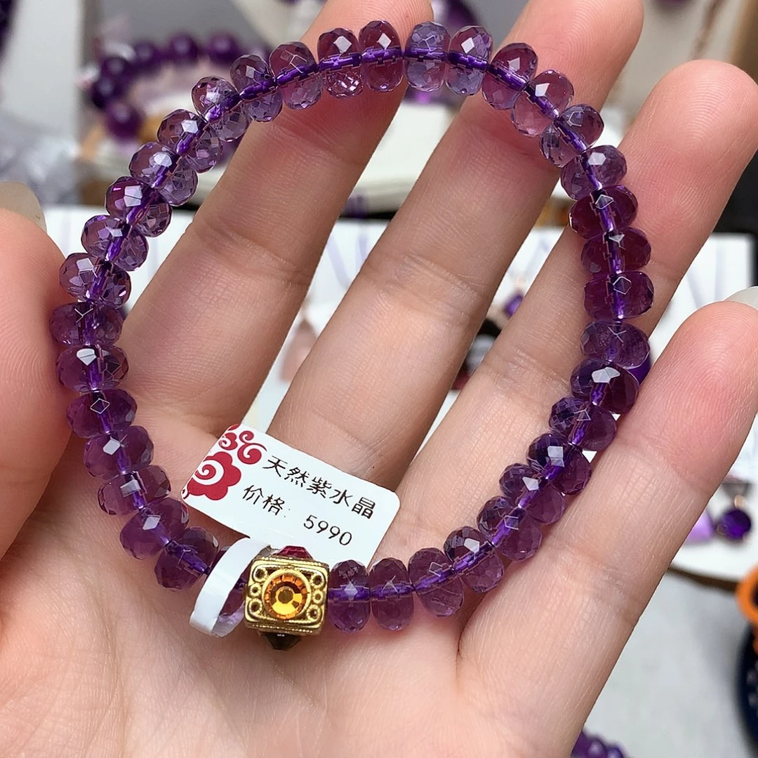 未镶嵌珠宝半成品紫晶L 算盘手串