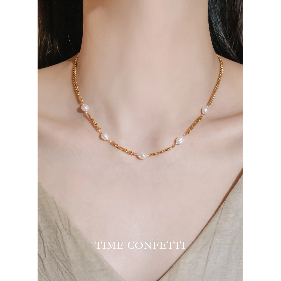 钛钢项链 【孙二娘】小助理-轻欧式手工珠珠项链T&C 3134