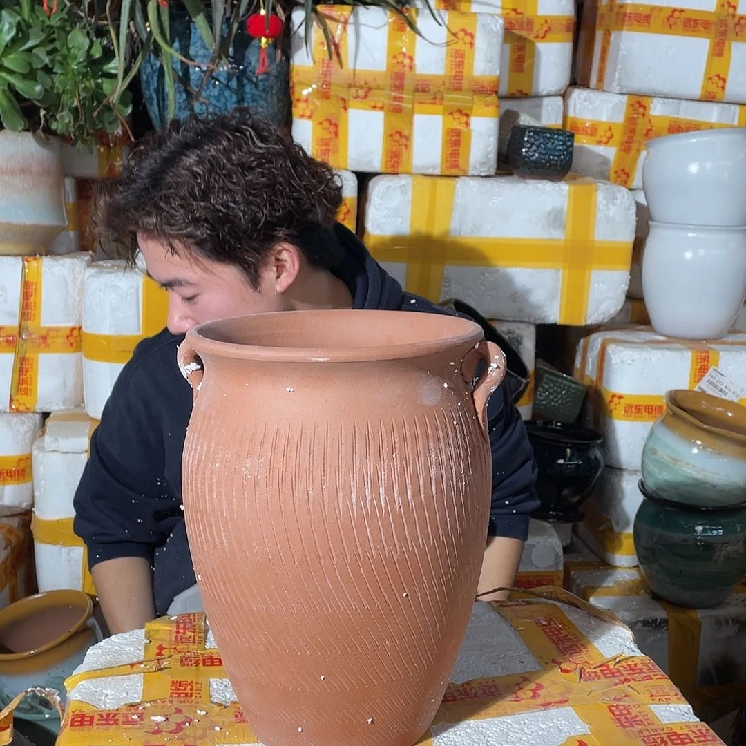 无铅玻璃宜兴紫砂花盆