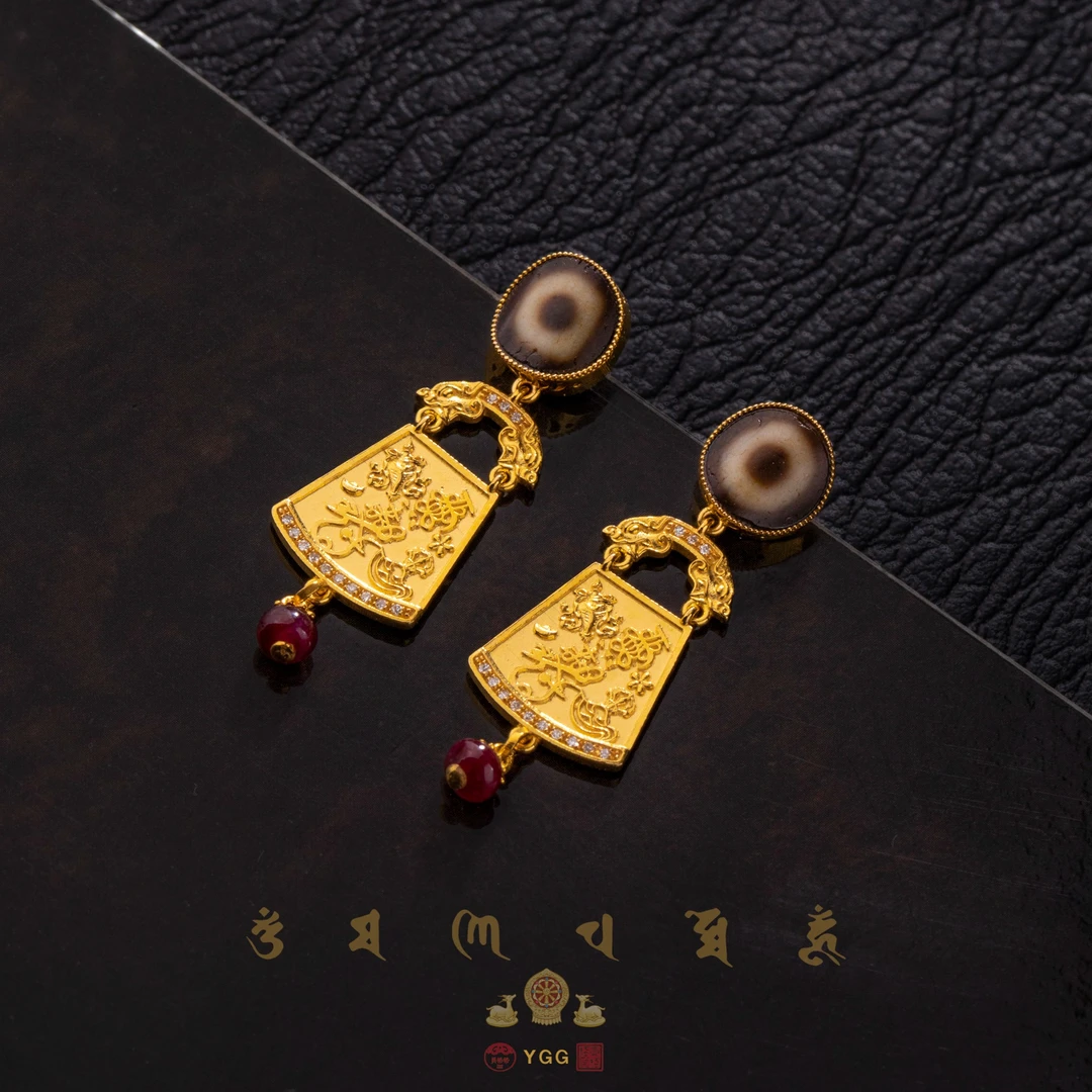 K员格格/后天卦卦一眼天珠金耳坠/XUCF35（多样性发）