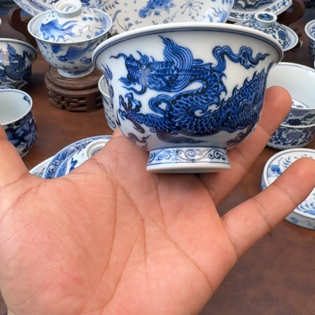 陶摆件龙纹大压手