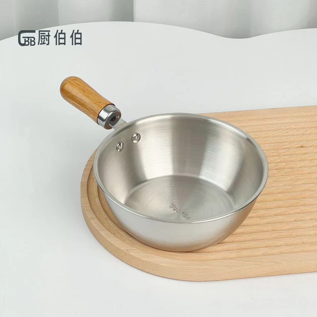 一人食小锅304不锈钢家用木柄泡面小碗沙拉碗【支持检测】