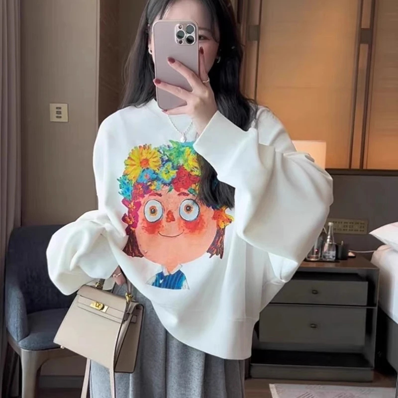 特价加绒短款卫衣2025新款爆款宽松美式小个子圆领长袖上衣 9022