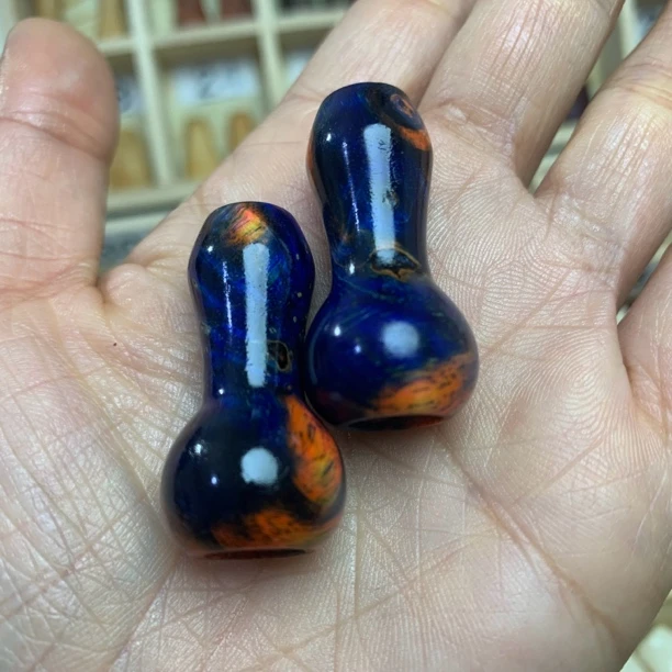 网秋粒手搓 水滴轮稳定木葫芦形握丸S/D牌通用短款一对网秋粒diy