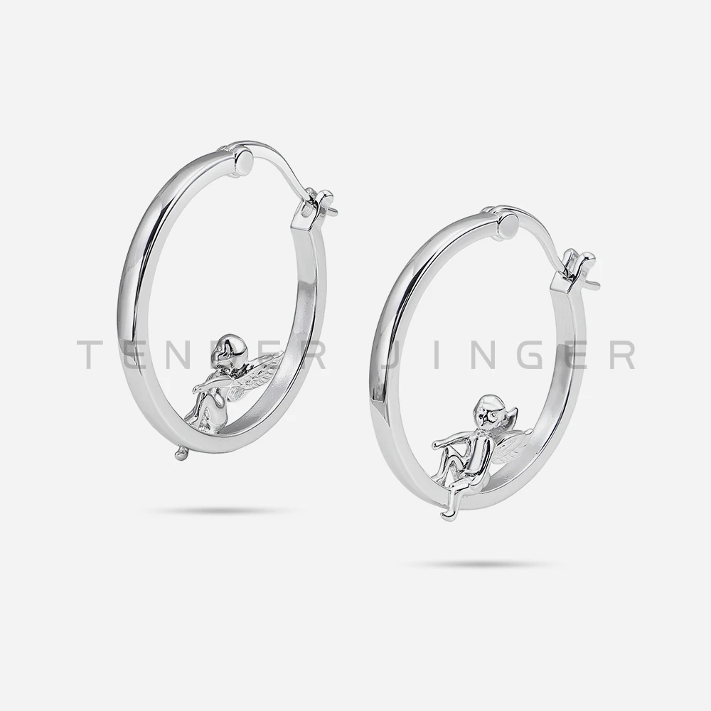 Tender Jinger 铜合金耳饰 ｜欧美『外*美国』 新款天使耳扣耳饰轻奢