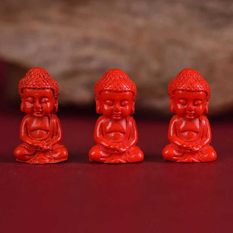 含辰砂工艺品D136红朱砂小佛吊坠DIY手工编绳星月菩提文玩