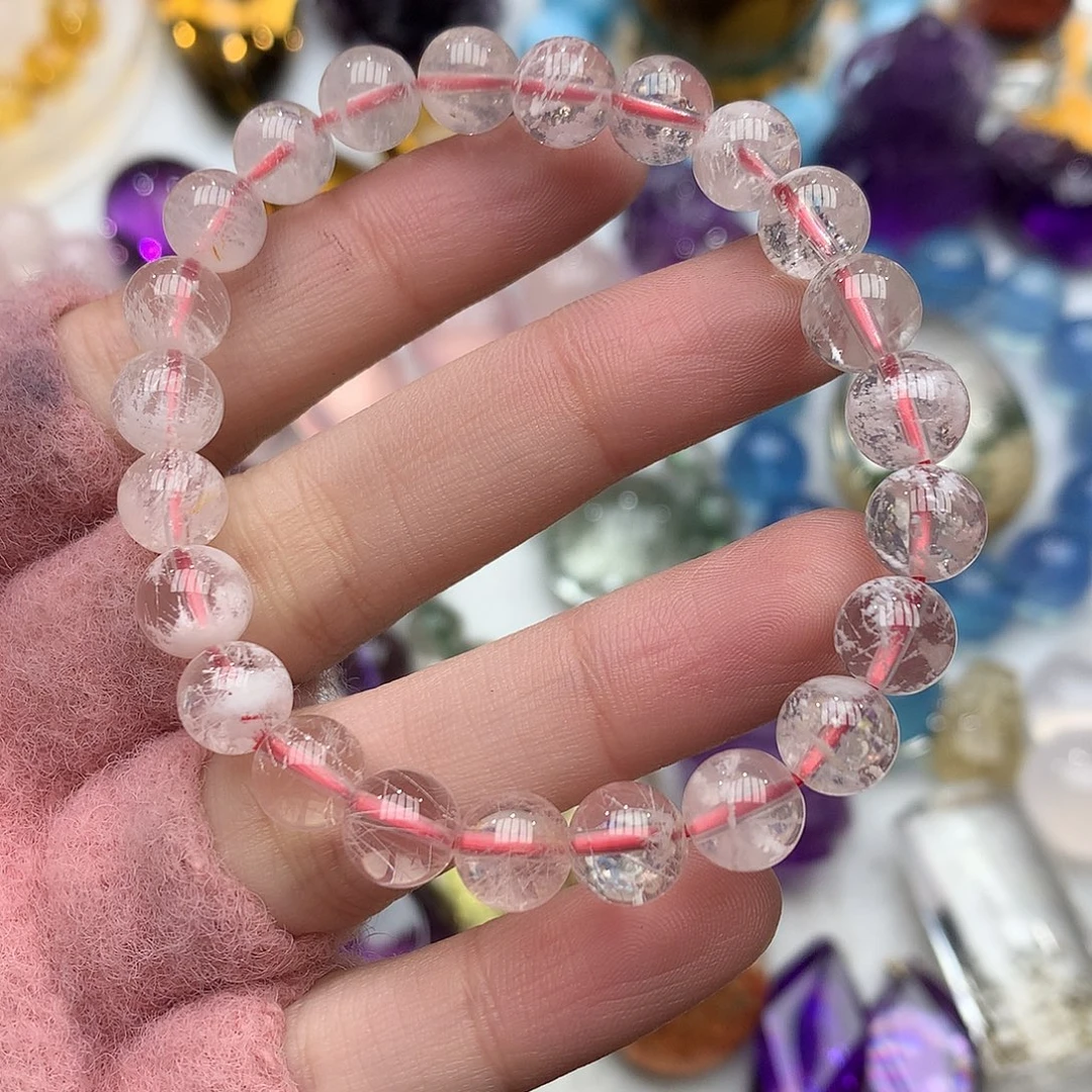 水晶未镶嵌珠宝半成品8+粉幽灵