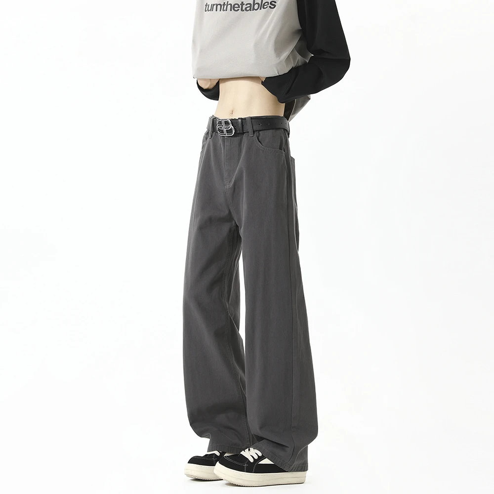 黑色阔腿裤子男款2025春季新款青少年宽松直筒显瘦百搭休闲裤