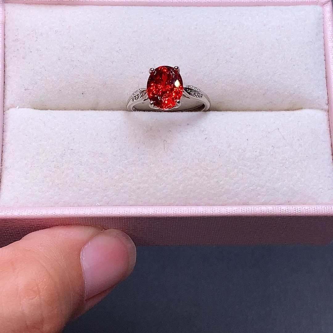 银S925镶嵌戒指碧玺