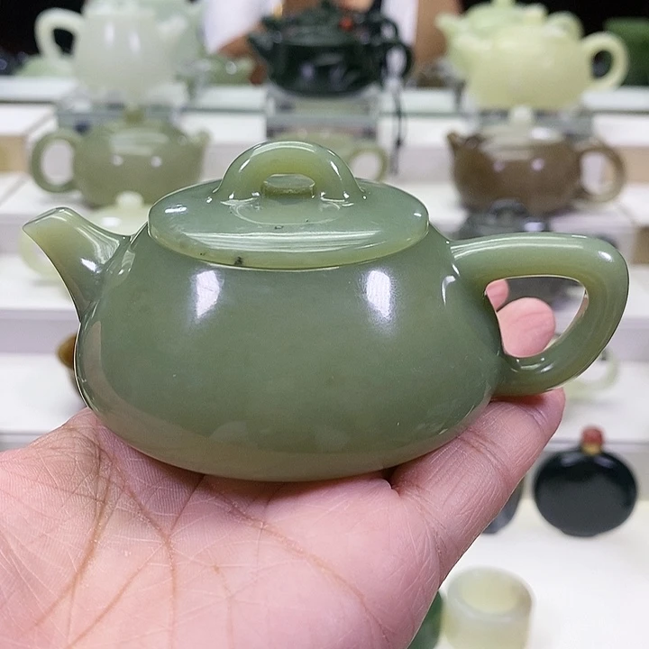 未镶嵌和田玉挂件茶壶100ml（微瑕）