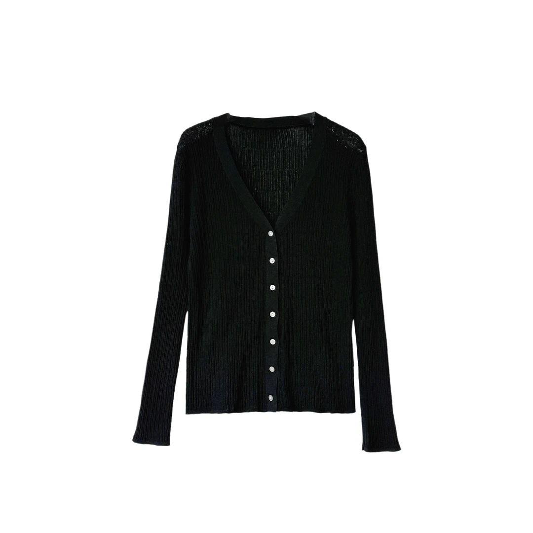 【大只定制】新款百搭时尚气质显瘦长袖针织开衫5XSUU9525