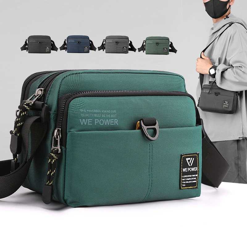 新款男士包包单肩包运动小男包潮防水牛津布斜挎包帆布背包斜跨包