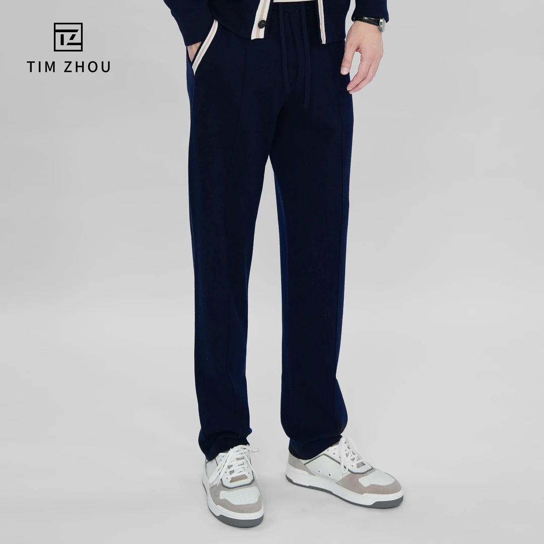 TIM ZHOU秋季超细羊毛可机洗长裤商务舒适透气休闲长裤秋季穿搭