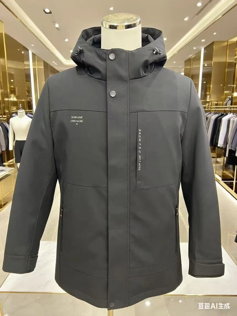 LY9823-男士貂皮内胆加羽绒派克服商务休闲外套