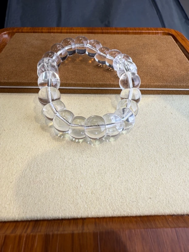 天然白水晶大肠12mm 手链 夏天必备