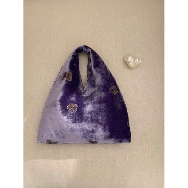 WEI YI FUN·靓紫丝绒刺绣蝴蝶手工手提包