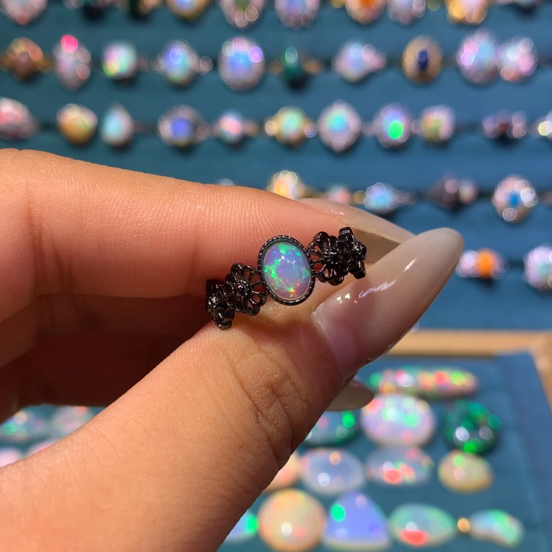 欧泊银S925镶嵌戒指款