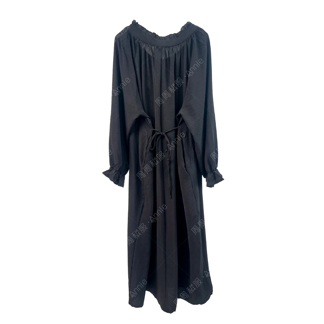 【Annie】003编号春简约裙子黑色时尚百搭蕾丝弹性宽松大码长裙