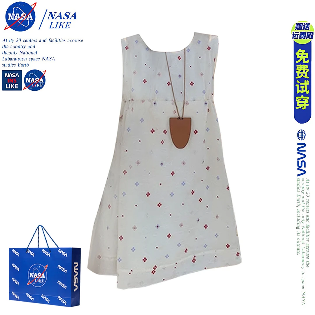 NASA法式甜美刺绣花朵宽松背心娃娃衫女夏季初恋减龄显瘦无袖上衣
