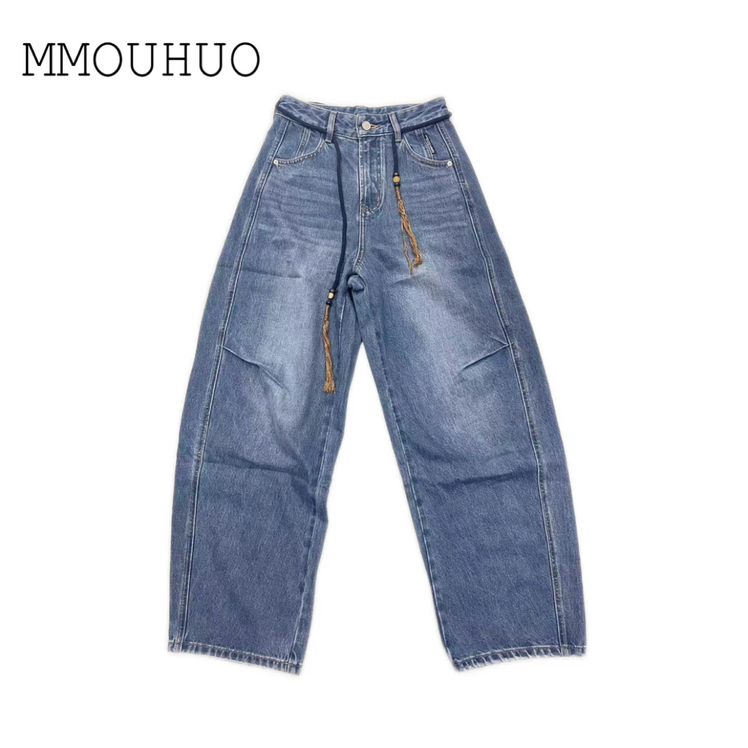 深圳MMOUHUO新款简约系带牛仔裤