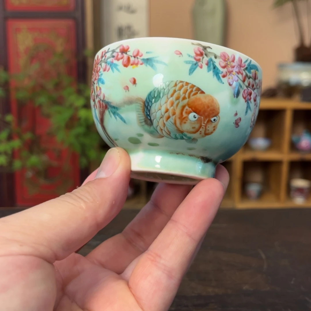 杯柴烧纯手工手绘陶瓷