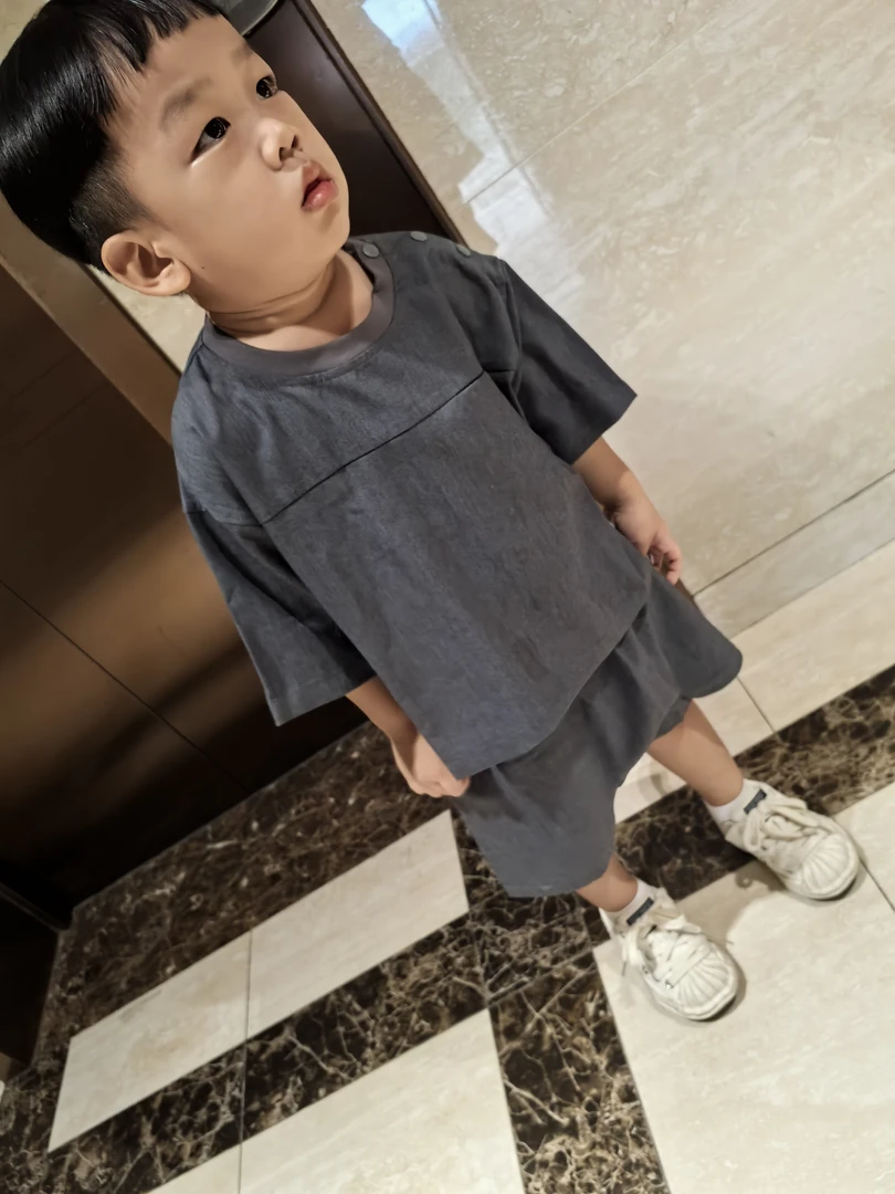 （扣好链接）日系 圆领潮牌童装帅气印花