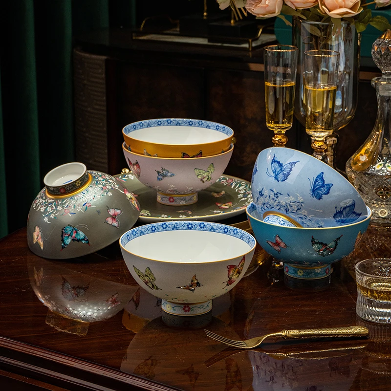 【翩翩7英寸面碗】景德镇珐琅彩碗碟餐具新中式宫廷风实用高档面碗